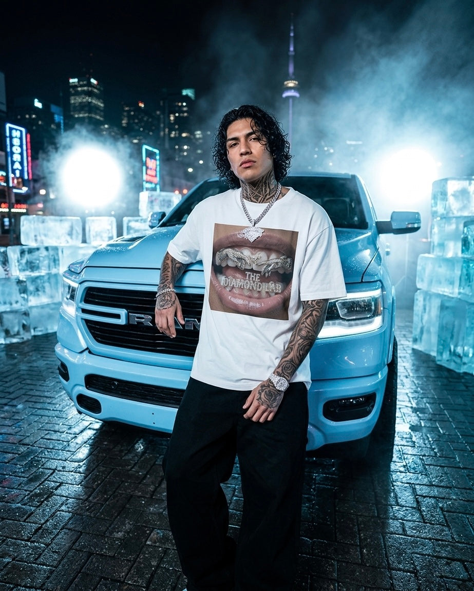 DIAMOND LAB GRILLZ TEE - WHITE